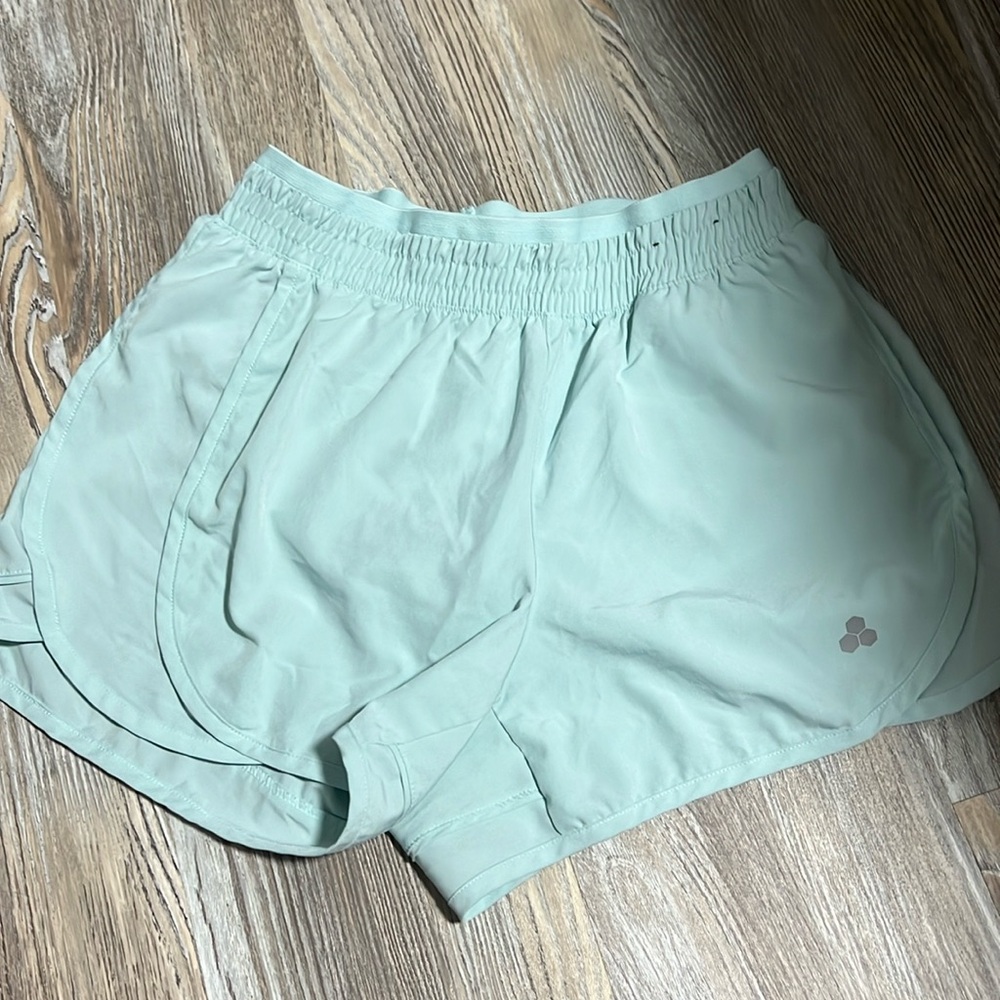 teal athletic shorts